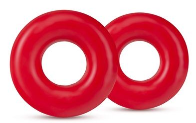 Набор из 2 красных эрекционных колец DONUT RINGS OVERSIZED - Blush Novelties - в Якутске купить с доставкой