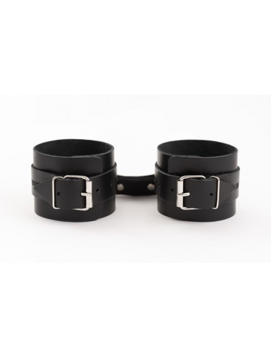 Черные кожаные наручники Ladys Arsenal - БДСМ Арсенал - купить с доставкой в Якутске