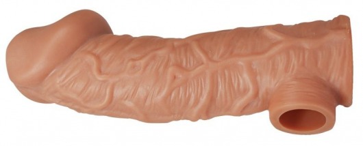 Телесная насадка на фаллос с фиксацией мошонки EXTREME SLEEVE - 15,6 см. - KOKOS - в Якутске купить с доставкой