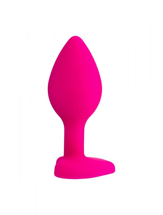 Розовая анальная втулка Diamond Heart с прозрачным кристаллом - 7 см. - ToyFa - купить с доставкой в Якутске