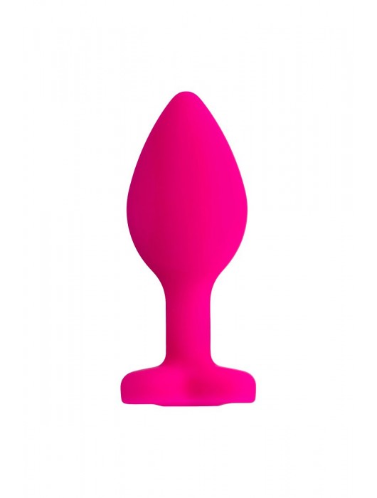 Розовая анальная втулка Diamond Heart с прозрачным кристаллом - 7 см. - ToyFa - купить с доставкой в Якутске