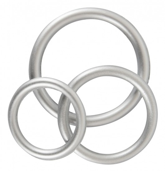 Набор из 3 эрекционных колец под металл Metallic Silicone Cock Ring Set - Orion - в Якутске купить с доставкой