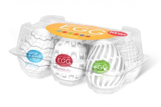 Набор из 6 мастурбаторов Tenga EGG Easy Beat с различным рельефом - Tenga - в Якутске купить с доставкой