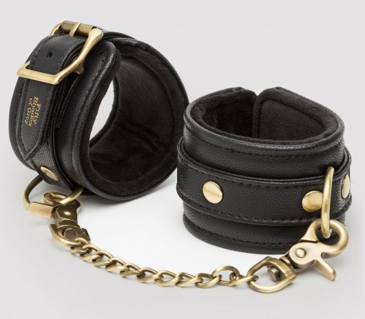 Черные наручники Bound to You Faux Leather Wrist Cuffs - Fifty Shades of Grey - купить с доставкой в Якутске