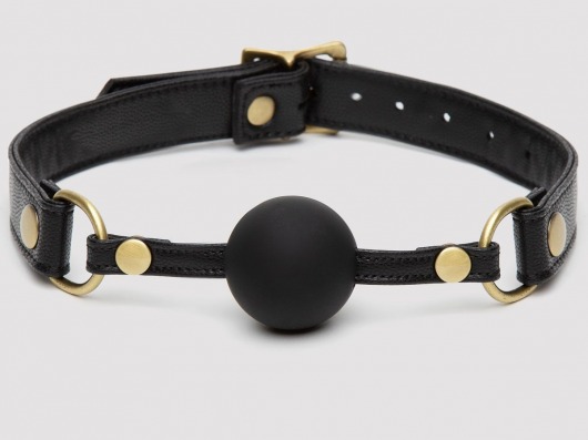 Черный кляп-шар Bound to You Faux Leather Ball Gag - Fifty Shades of Grey - купить с доставкой в Якутске