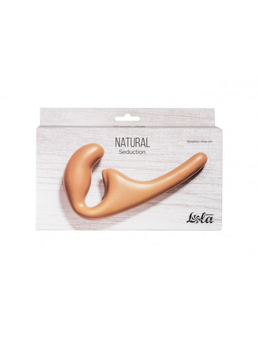 Бежевый безремневой страпон Seduction - 20,5 см. - Lola Games - купить с доставкой в Якутске