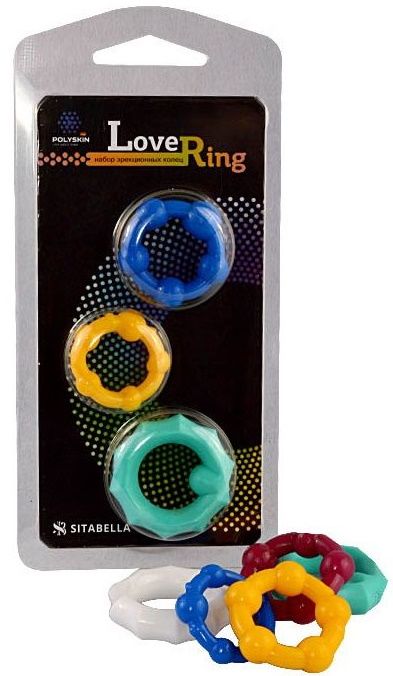 Набор из 3 цветных эрекционных колец Love Ring - Sitabella - в Якутске купить с доставкой
