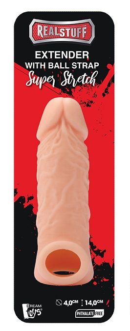 Телесная насадка EXTENDER WITH BALL STRAP 5.5 - 14 см. - Dream Toys - в Якутске купить с доставкой