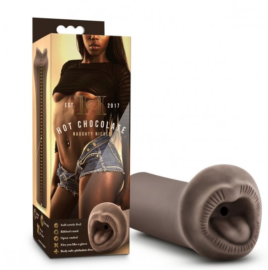 Коричневый мастурбатор-ротик Naughty Nicole - Blush Novelties - в Якутске купить с доставкой