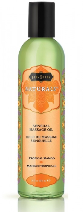 Массажное масло Naturals Tropical Mango с ароматом манго - 236 мл. - Kama Sutra - купить с доставкой в Якутске