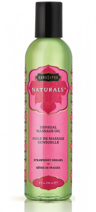 Массажное масло Naturals Strawberry Dreams с ароматом клубники - 236 мл. - Kama Sutra - купить с доставкой в Якутске