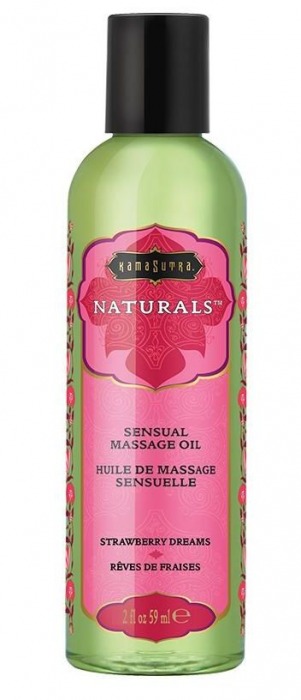 Массажное масло Naturals Strawberry Dreams с ароматом клубники - 59 мл. - Kama Sutra - купить с доставкой в Якутске
