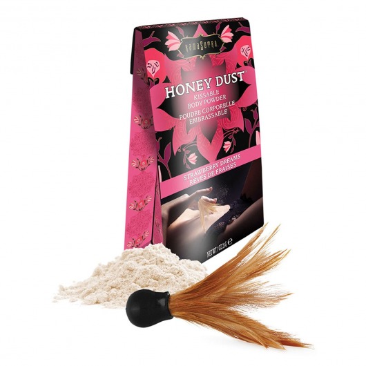 Пудра для тела Honey Dust Body Powder с ароматом клубники - 28 гр. - Kama Sutra - купить с доставкой в Якутске