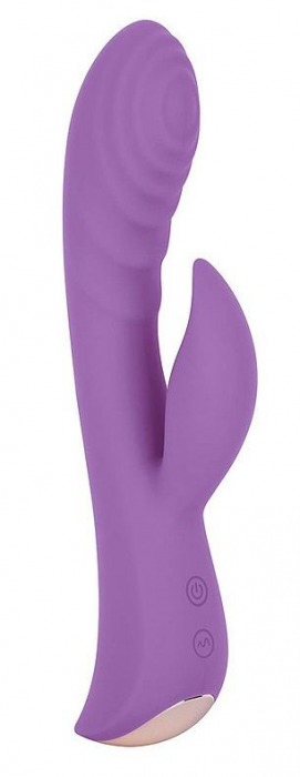 Фиолетовый вибромассажер-кролик 5  Silicone Ripple Passion - 19,1 см. - Erokay