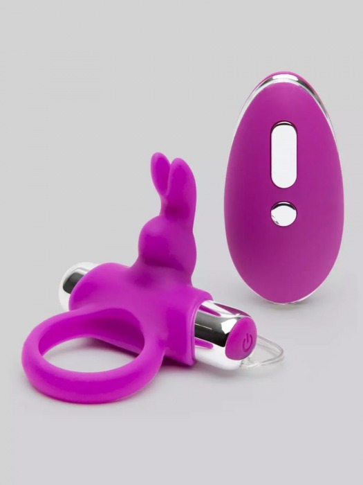 Лиловое виброкольцо с пультом ДУ Remote Control Cock Ring - Happy Rabbit - в Якутске купить с доставкой