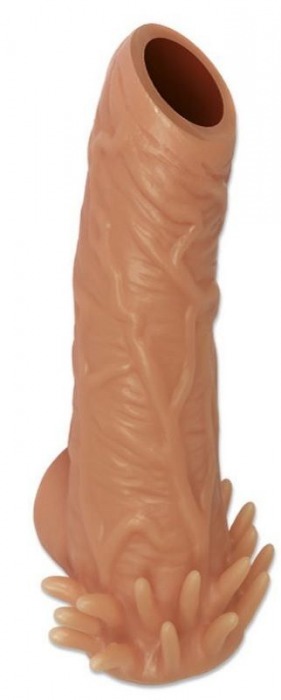 Телесная насадка с усиками и открытой головкой Nude Sleeve S - 10 см. - KOKOS - в Якутске купить с доставкой
