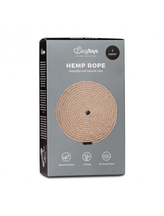 Пеньковая веревка для связывания Hemp Rope - 5 м. - Easy toys - купить с доставкой в Якутске