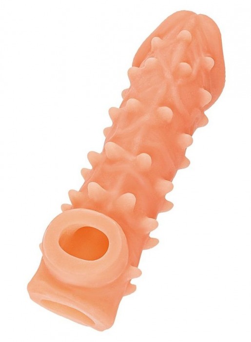 Телесная закрытая насадка с пупырышками Cock Sleeve Size L - 17,6 см. - KOKOS - в Якутске купить с доставкой