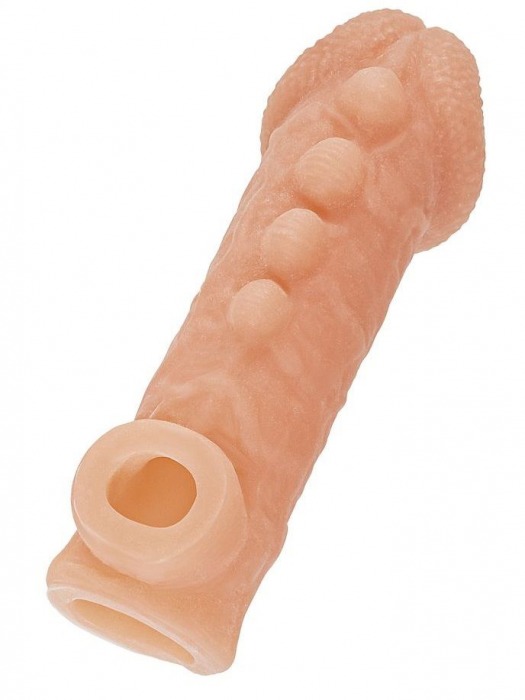 Телесная закрытая насадка с шишечками Cock Sleeve Size S - 13,8 см. - KOKOS - в Якутске купить с доставкой