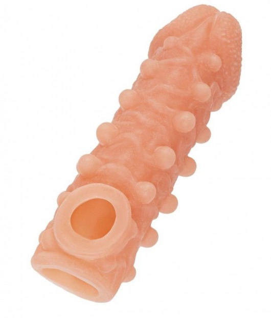 Телесная закрытая насадка с шариками Cock Sleeve Size S - 13,8 см. - KOKOS - в Якутске купить с доставкой