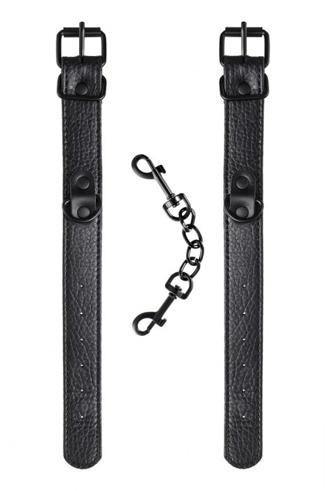 Узкие черные наручники на сцепке - ToyFa - купить с доставкой в Якутске