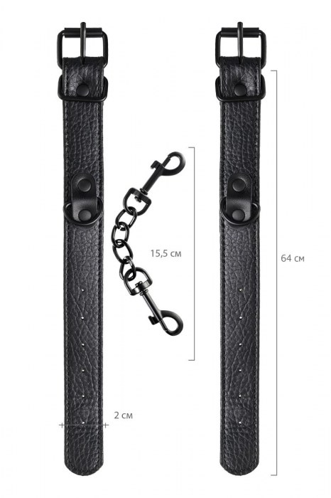Узкие черные наручники на сцепке - ToyFa - купить с доставкой в Якутске