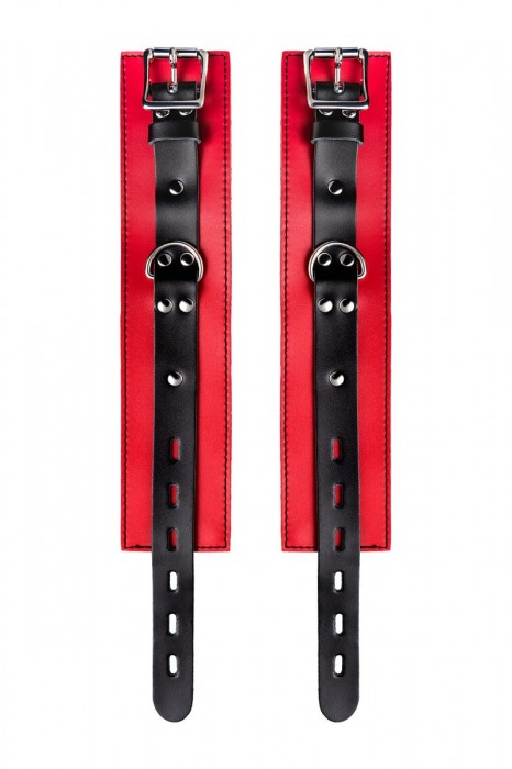 Красно-черные оковы на ноги из кожи - ToyFa - купить с доставкой в Якутске