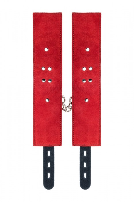 Красно-черные оковы на ноги из кожи - ToyFa - купить с доставкой в Якутске