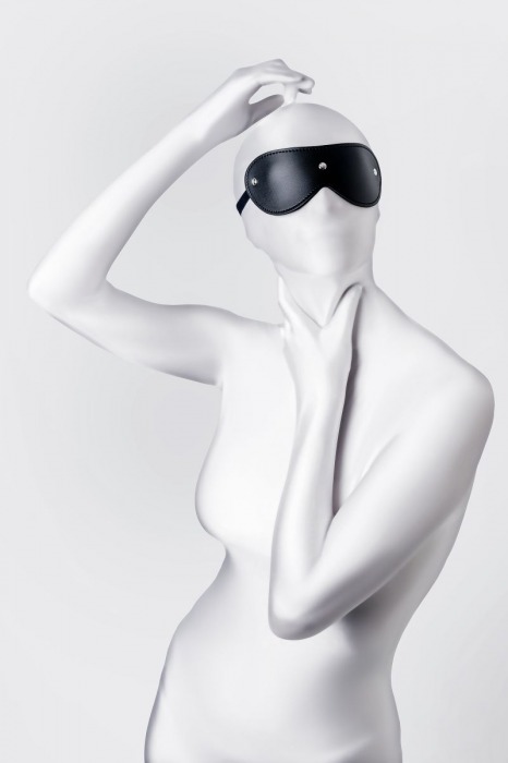 Черная кожаная маска Anonymo с мягким подкладом - ToyFa - купить с доставкой в Якутске