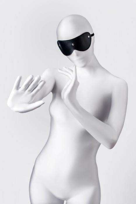 Черная кожаная маска Anonymo с мягким подкладом - ToyFa - купить с доставкой в Якутске