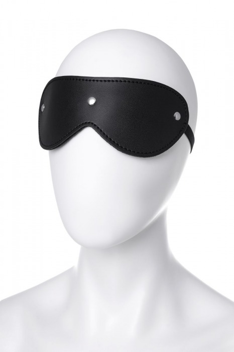 Черная кожаная маска Anonymo с мягким подкладом - ToyFa - купить с доставкой в Якутске