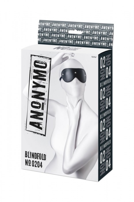 Черная кожаная маска Anonymo с мягким подкладом - ToyFa - купить с доставкой в Якутске