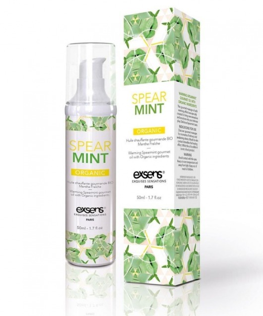 Разогревающее массажное масло Gourmet Spearmint Organic с органическими ингредиентами - 50 мл. - Exsens - купить с доставкой в Якутске