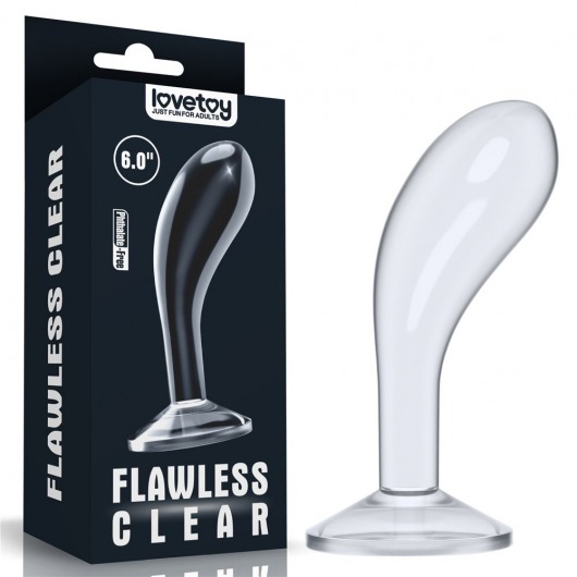 Прозрачный стимулятор простаты Flawless Clear Prostate Plug - 15 см. - Lovetoy - в Якутске купить с доставкой