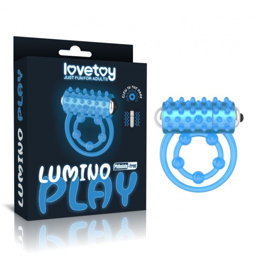 Голубое, светящееся в темноте виброкольцо Lumino Play Vibrating Penis Ring - Lovetoy - в Якутске купить с доставкой