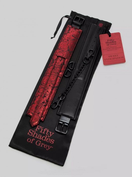 Красно-черные оковы Reversible Faux Leather Ankle Cuffs - Fifty Shades of Grey - купить с доставкой в Якутске