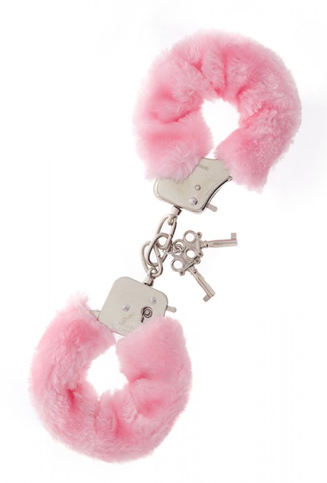 Металлические наручники с розовой меховой опушкой METAL HANDCUFF WITH PLUSH PINK - Dream Toys - купить с доставкой в Якутске