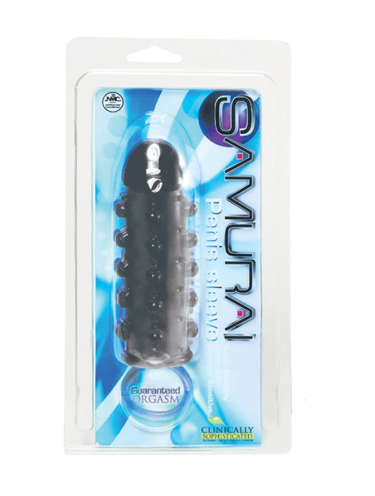 Дымчатая стимулирующая насадка с закрытой головкой SAMURAI PENIS SLEEVE BLACK - 14,5 см. - NMC - в Якутске купить с доставкой