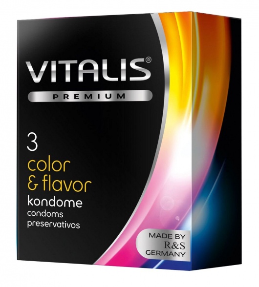 Цветные ароматизированные презервативы VITALIS PREMIUM color   flavor - 3 шт. - Vitalis - купить с доставкой в Якутске