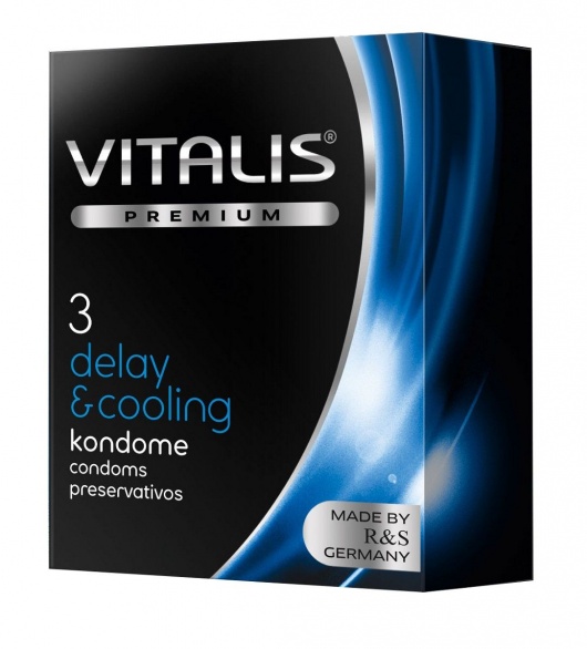 Презервативы VITALIS PREMIUM delay   cooling с охлаждающим эффектом - 3 шт. - Vitalis - купить с доставкой в Якутске