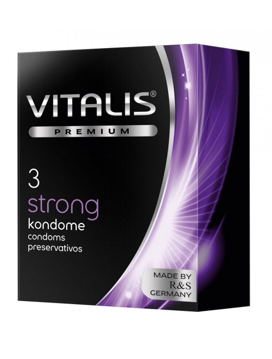 Презервативы с утолщенной стенкой VITALIS PREMIUM strong - 3 шт. - Vitalis - купить с доставкой в Якутске