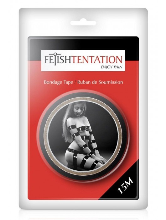 Черный скотч для фиксации - 15 м. - Fetish Tentation - купить с доставкой в Якутске