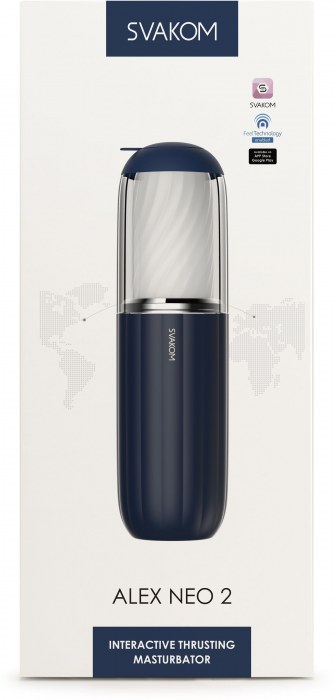 Черно-белый интерактивный мастурбатор Alex Neo 2 - Svakom - в Якутске купить с доставкой