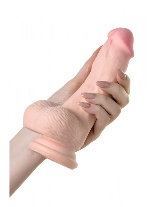 Телесный реалистичный фаллоимитатор на присоске Paul - 19 см. - ToyFa
