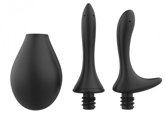 Черный анальный душ Nexus Anal Douche Set с 2 сменными насадками - Nexus Range - купить с доставкой в Якутске