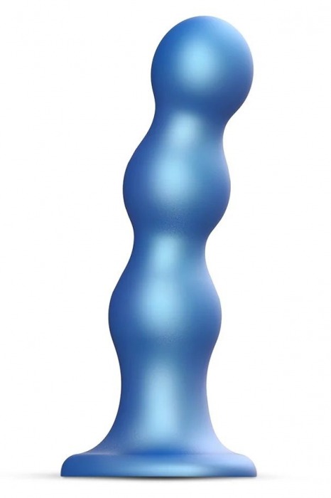 Голубая насадка Strap-On-Me Dildo Plug Balls size S - Strap-on-me - купить с доставкой в Якутске