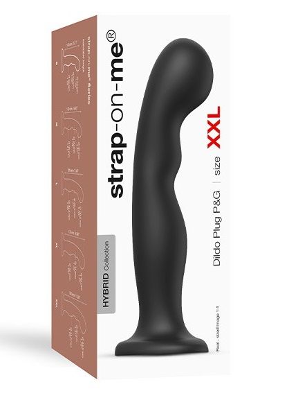 Черная насадка Strap-On-Me Dildo Plug P G size XXL - Strap-on-me - купить с доставкой в Якутске