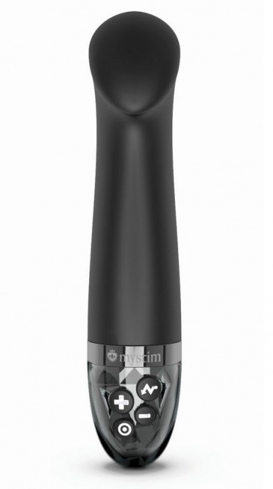 Черный вибратор с функцией электростимуляции Right on Ron - 17 см. - MyStim - купить с доставкой в Якутске