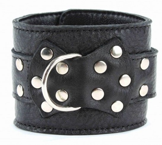 Чёрные наручники  из кожи с пряжкой - БДСМ Арсенал - купить с доставкой в Якутске