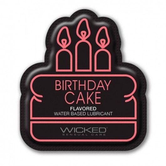 Лубрикант на водной основе со вкусом торта с кремом Wicked Aqua Birthday cake - 3 мл. - Wicked - купить с доставкой в Якутске